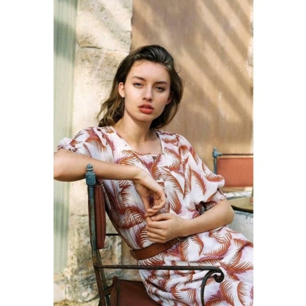 Anthropologie Nicole Puff Sleeved Shirtdress